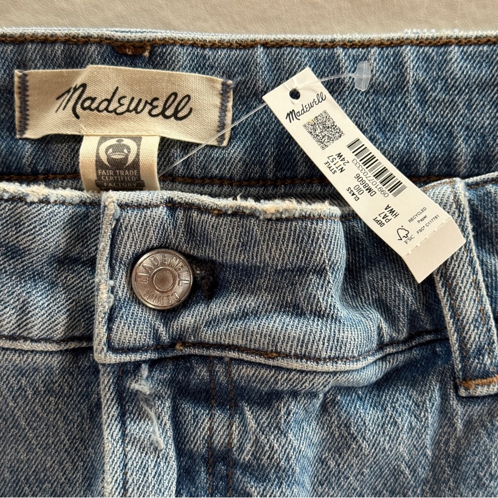 Madewell NT157 The Perfect Vintage Wide-Leg Crop Jeans Hallstead Wash (24W) - Picture 13 of 17